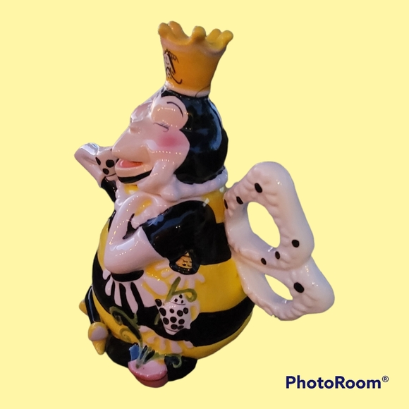 **Make Offer** Rare Whimsical Heather Goldminc Bumble Bee Tea Pot - Picture 8 of 10